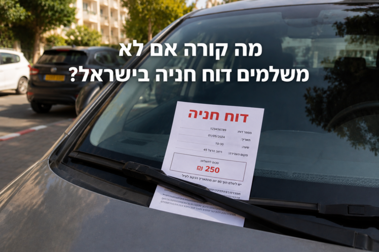 מה קורה אם לא משלמים דוח חניה בישראל?
