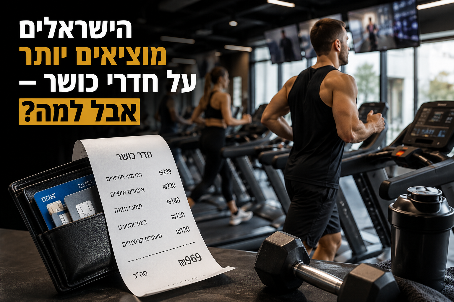 בריאות או בריחה? למה הישראלים מוציאים יותר על חדרי כושר דווקא עכשיו